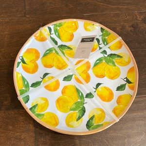 Rachel Ashwell Lemon Print Melamine Dinner plates Set Of 4 New